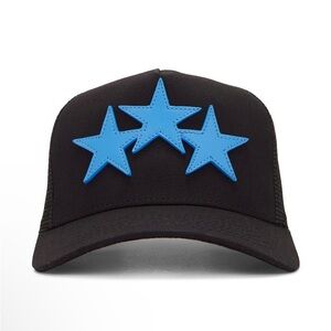 AMIRI Black Hat with Blue Stars